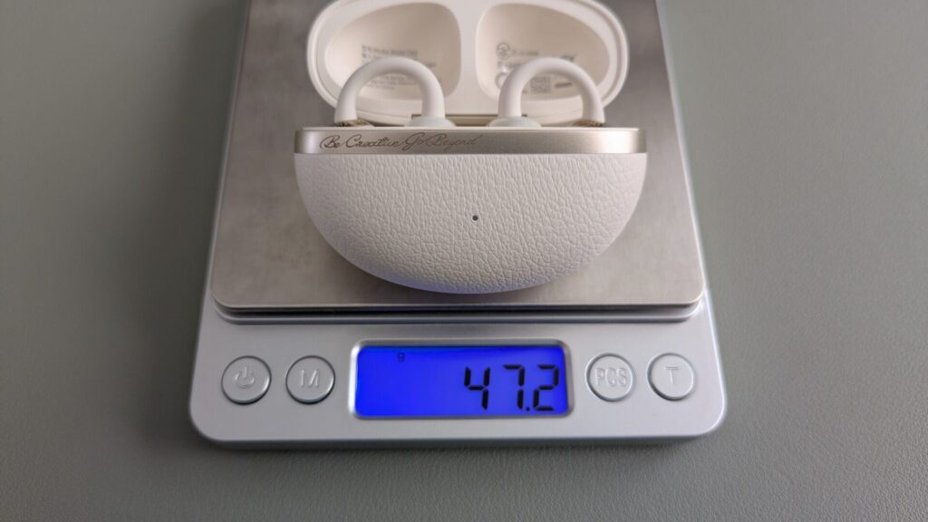 qcy-crossky-c50-with-charging-case-weight