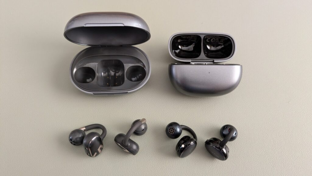 soundpeats-clip1-vs-earfun-clip-charging-case-and-earphones